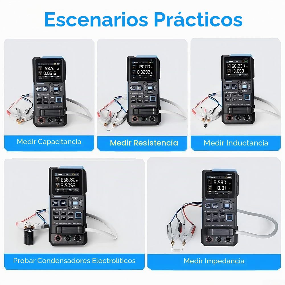 LC1020E Digital Bridge LCR ESR Meter Handheld Tester para resistencia capacitancia inductancia medición con 5 frecuencias 3 niveles de prueba (LC1020E Inglés)