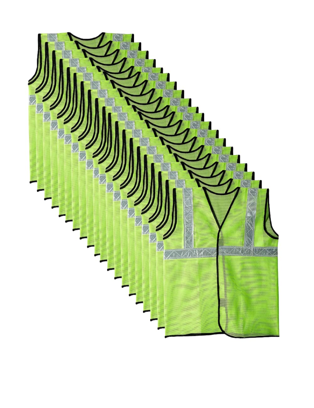 Rahul Professionals Mens Workwear Reflective High Visibility Safety Jacket Waistcoat for Traffic Running Cycling Sports Green color (Pack of 20) (B09H2RLFW8) Amazon Price History, Amazon Price Tracker