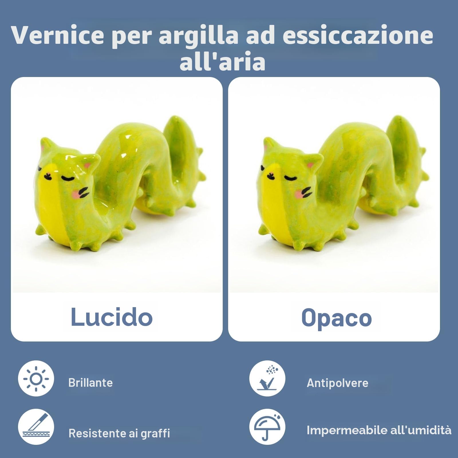 29 Pcs smalto argilla con kit di strumenti per scultura, 100 ml sigillante argilla per lucido, resistente ai graffi, impermeabile, kit di strumenti per ceramica per scultura, modellazione (lucido)