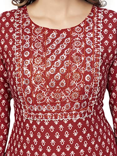 Image of Vbuyz Women's Printed & Hand Work Straight Cotton Blend Parrot Green Kurta,Pant with Dupatta | Kurta Set with Dupatta for Women | Suit Set | Ethnic Set | Printed Kurta Set | Salwar Set for Women