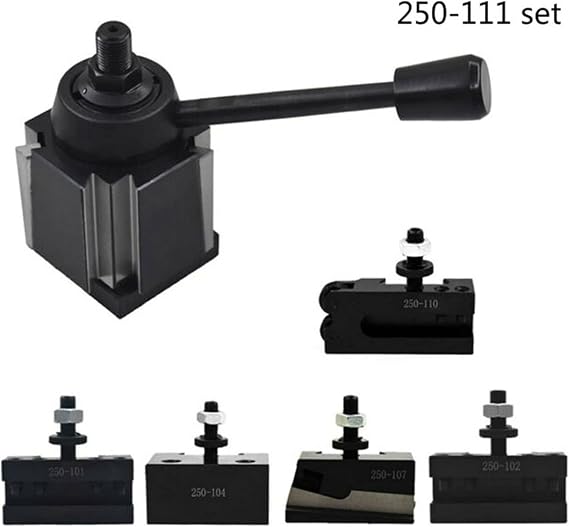 AXA Wedge Type Quick Change Tool Post Set 250-111, Tool Post for Mini Lathe Swing 12inch CNC Lathe Tool Holder