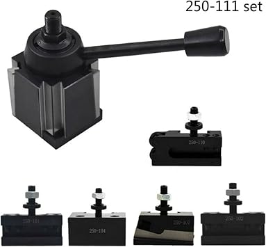 AXA Wedge Type Quick Change Tool Post Set 250-111, Tool Post for Mini Lathe Swing 12inch CNC Lathe Tool Holder