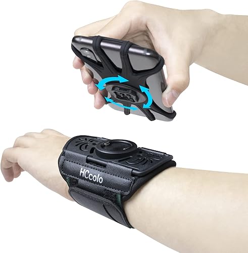 HCcolo - Pulsera deportiva universal giratoria de 360 para iPhone X8 Plus876s, Galaxy S9 PlusS9S8 y otros teléfonos inteligentes de 4 a 6.5