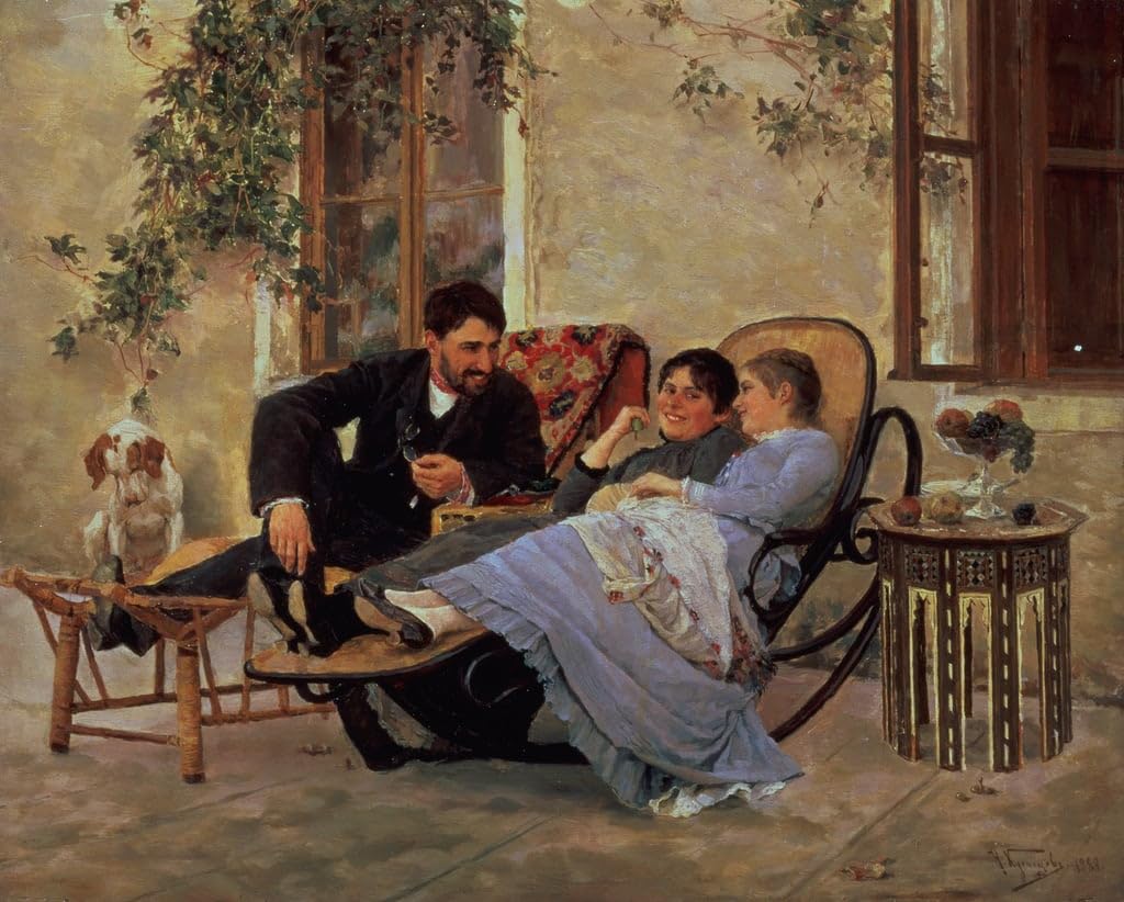 Tableau Après le dîner de Nikolai Dmitrievich Kuznetsov impression sur toile 60x90cm - 5