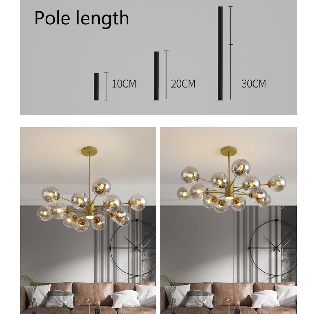 Amazon.co.jp : ゴールドガラスバブルクラスターシャンデリア天井