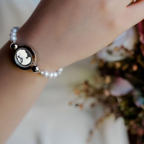 Miniatura 3 de COHEALI Dijes para hacer joyas, 48 piezas de resina, cabeza de dama, camafeo con parte trasera plana, cabujones vintage sin perforar, abalorios para