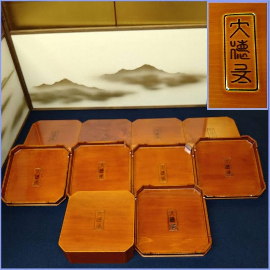 飛騨　春慶塗　弁当箱5客 飛騨春慶 福壽漆器店 入子弁当箱 伝統工芸品 木製 弁当箱／箸箱