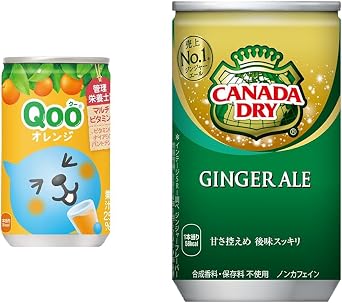 Coca-Cola Minute Maid Qoo Cook Mandarin Oranges x 30 Bottles + Coca-Cola Canada Dry Ginger Ale, 5.3 fl oz 160 ml Cans x 30 Bottles