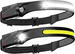 Lanterna De Cabeça Led Potente recarregável USB com sensor de movimento Resistente Água Para Uso em Mecânica Ciclismo Caminhada Trilha Acampamento Pesca Noturna Vigilância