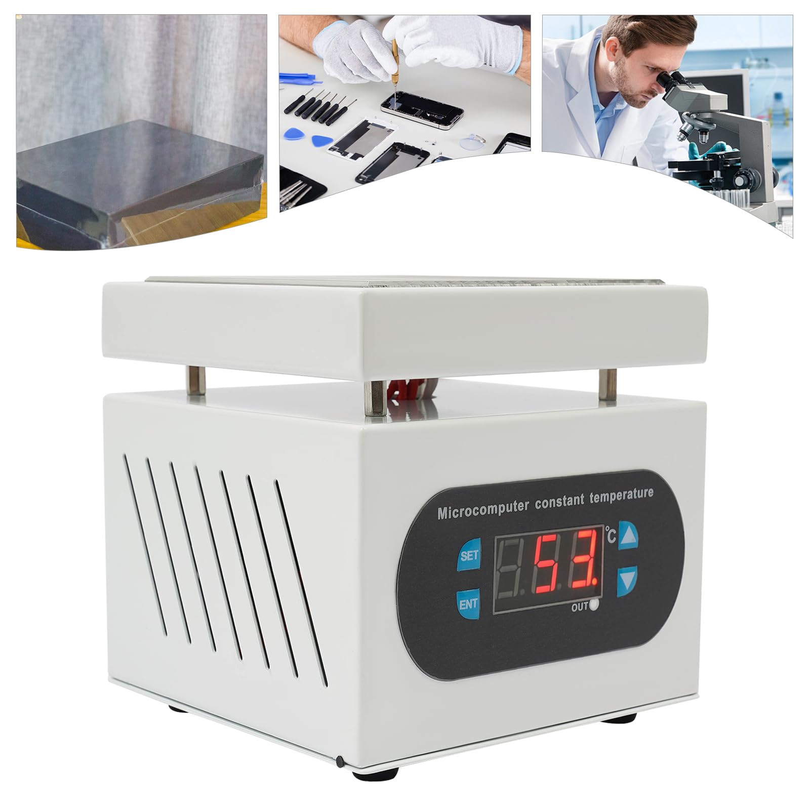 PCB stacja grzewcza, 350 W, 220 V, stacja lutownicza, płyta grzewcza z regulacją temperatury 0-400°C, mikrokomputer LED, elektryczne podgrzewanie SMD, lutowanie, grzałka Rework (100 x 100 mm)