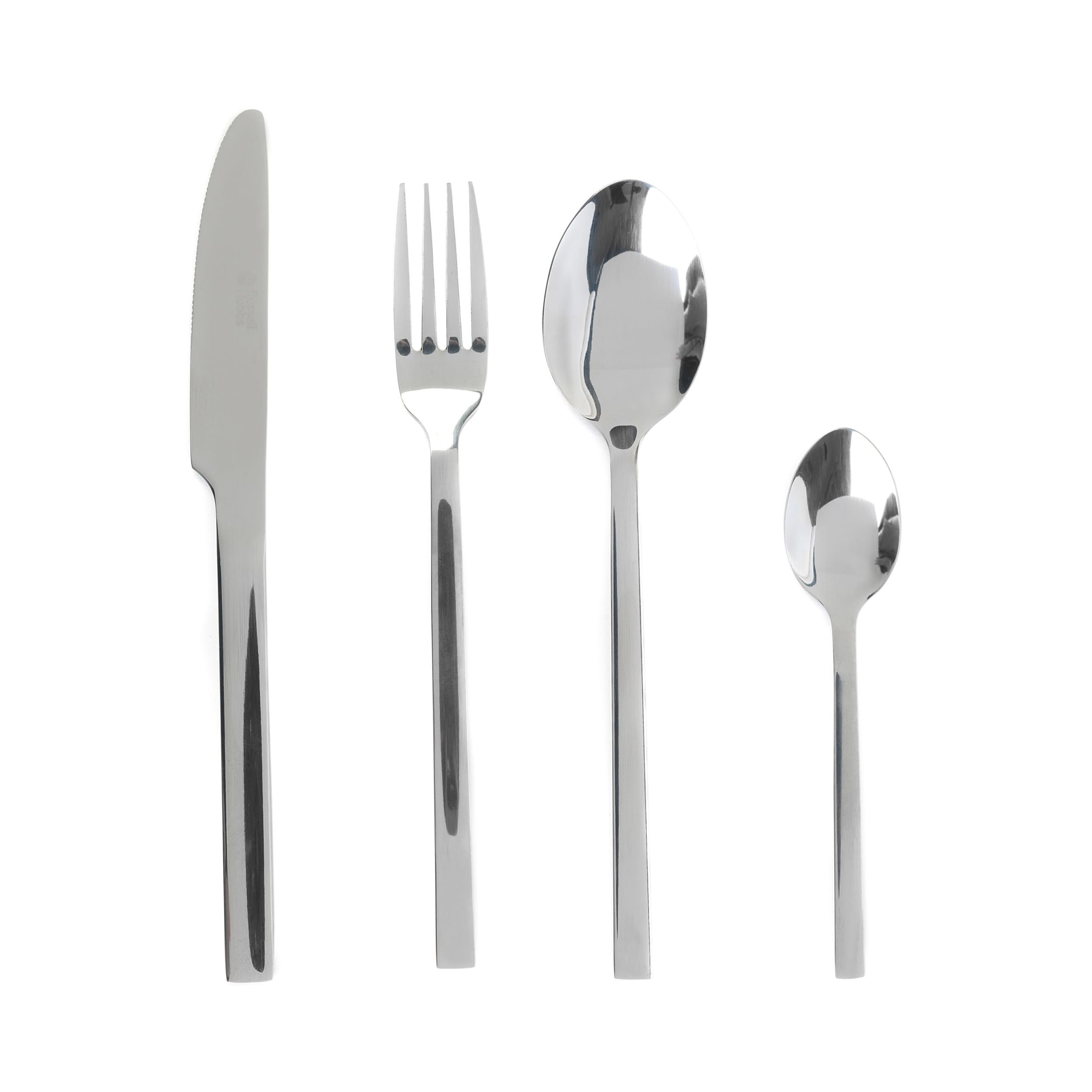 Russell Hobbs Combo-2046 32-Piece Cutlery Set - Deluxe Vermont Stainless Steel, Dishwasher Safe Flatware, Tableware For 8 Place Settings, Mirror