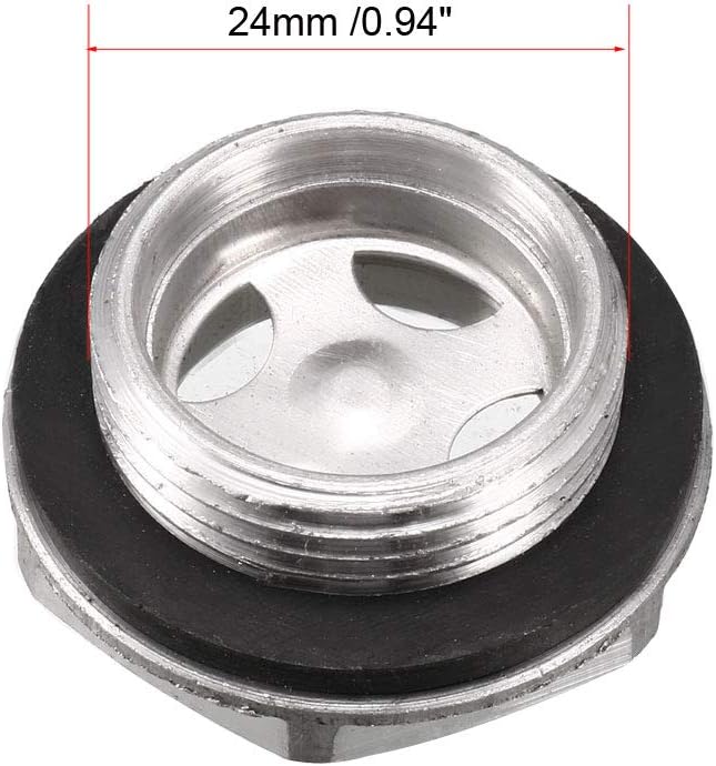 uxcell Oil Liquid Level Gauge Sight Glass M24x1.5 Male Threaded Aluminum Alloy Air Compressor Fittings with O-ring