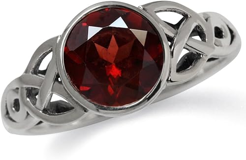 Silvershake Anillo redondo de plata de ley 925 de 0.315in con diseño de triquetra de triquetra