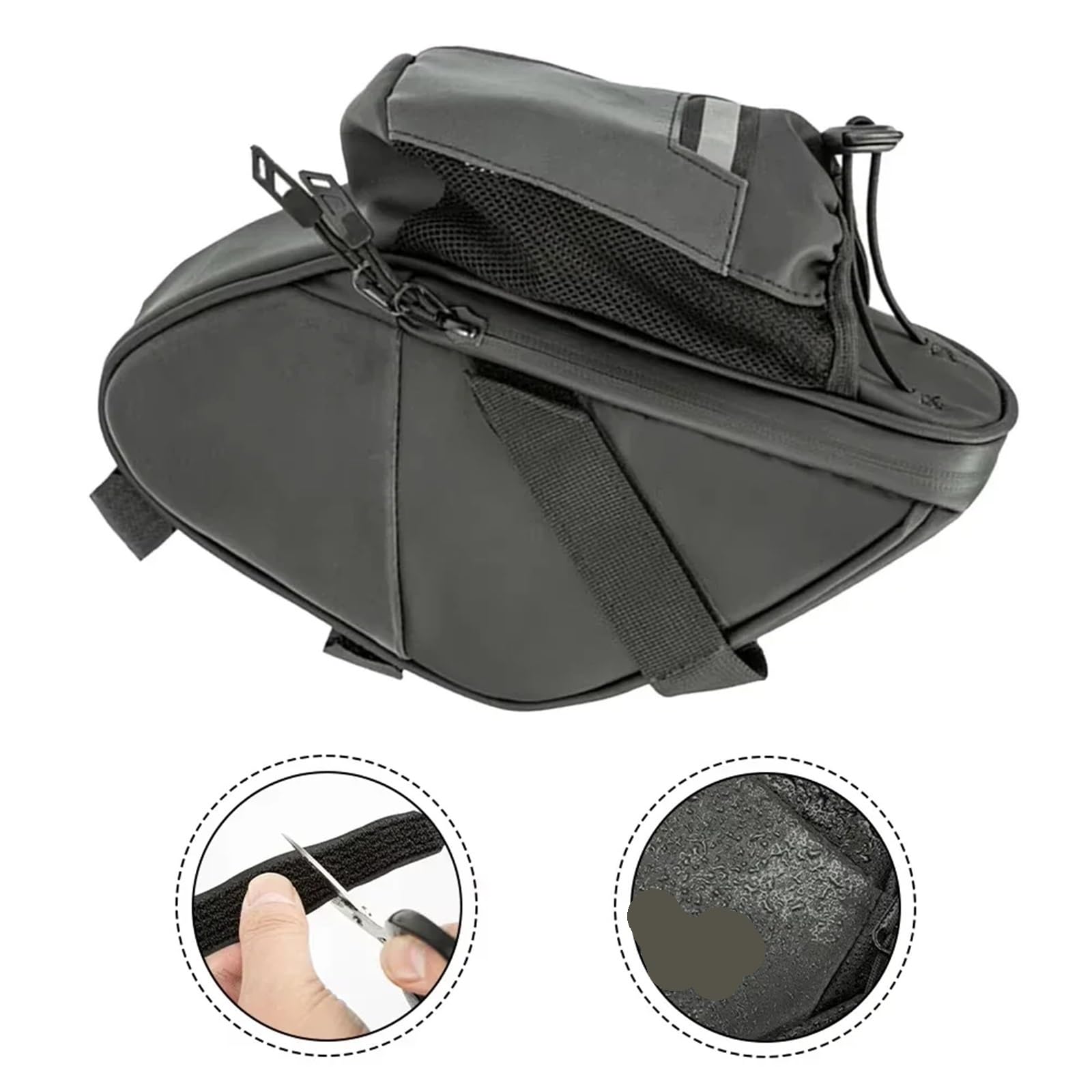 Borsa Da Sella Bici Borsa portaborraccia portatile multifunzionale da 1,5 litri, impermeabile, for bicicletta, sedile posteriore, mountain bike, ciclismo su strada