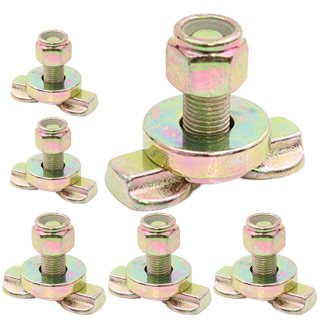 BoxerTool L Track Double Lug Threaded Stud Fitting (6 Pack), L Track Tie Down Accessories Bolts – for Truck Bed, Trailer, Pickup, RV, Garage, ATV