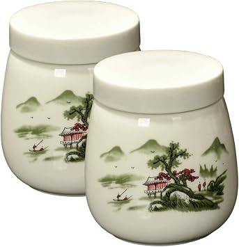 Egg Coddlers Sets with Lids, 2Pcs Egg Coddler, 220ml Vintage Ceramic Coddled Cups with Lids for Quick and Easy Breakfast or Elegant Display