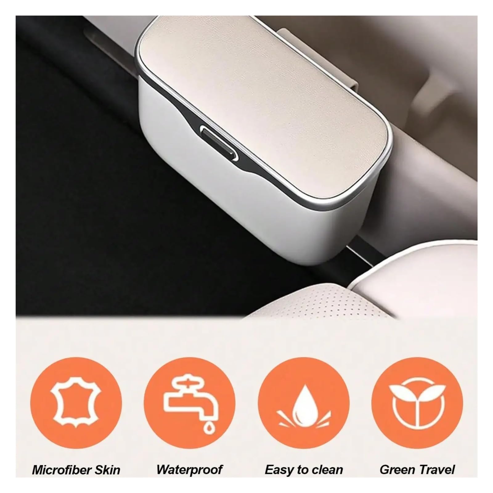 Auto Mülleimer Multifunktionale Auto-Mülleimer-Aufbewahrungsbox Fahrzeug Mülleimers | Aufbewahrungstasche aus ABS-Material(Black)