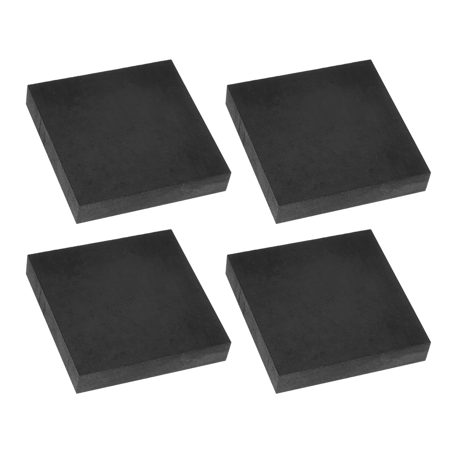PATIKIL Rubber Solid Anti-Vibration Pads, 4 Pcs 80mm x 15mm Thick Rubber Square Washers Multi-Purpose Gasket Pad Bushings Spacer for HVAC Compressor Air Conditioner, Black — image 1