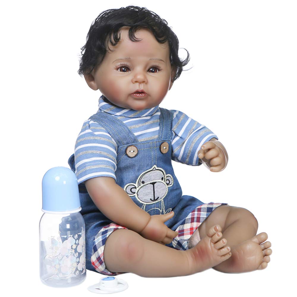 Amazon.co.jp: 52CMアフリカ系アメリカ人の男の子生まれ変わった幼児の