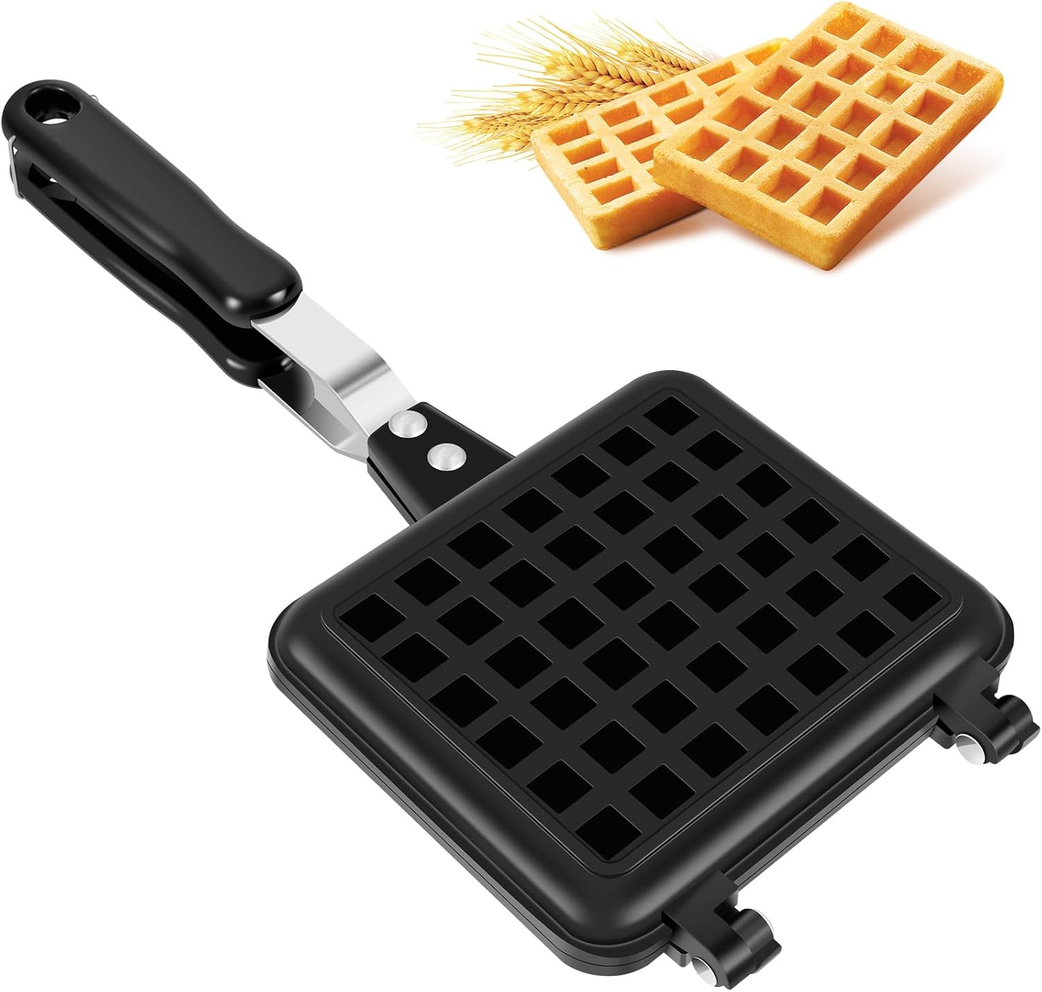 Kuphy Stove Top Waffle Iron Stove Top Waffle Maker with Long Handle