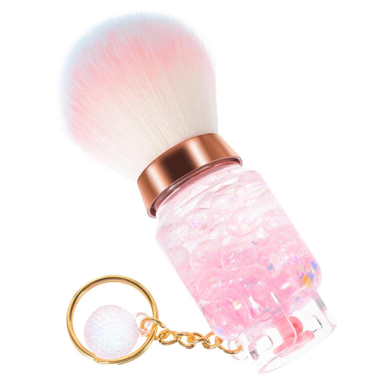 FOMIYES Blush Brush Key Ring Portable Travel Makeup Brush Soft Bristles Multifunctional Powder Tool