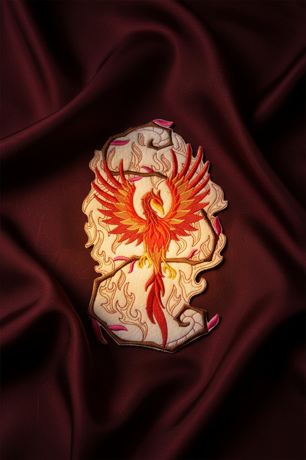 Custom Legendary Mythical Unique Dragon (Phoenix in Fantasy Flames) Embroidery Iron On/Sew Patch [5.85" * 9.38""][Made in USA]