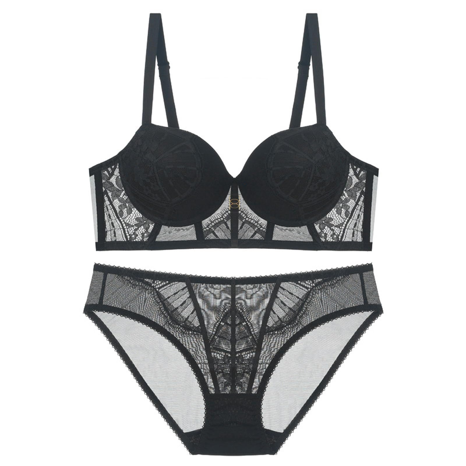 Biancheria Intima Donna Set da Donna in Pizzo Femminile E Mutandini Sottolineato A Push Up Rossa-bianco-32 70b