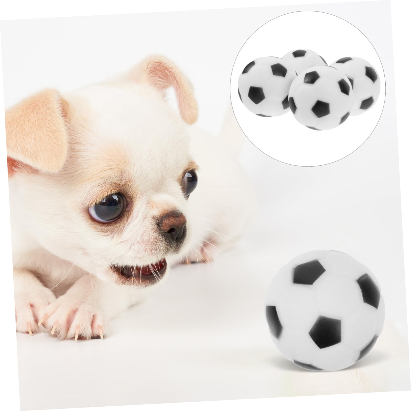 BESPORTBLE Lot De 5 Jouets À Mâcher Agressifs pour Animaux De Compagnie en Forme De Ballon De Football pour Chien Couineur Haute Visibilité Petit Adorable pour La Maison 4 Pièces X 5