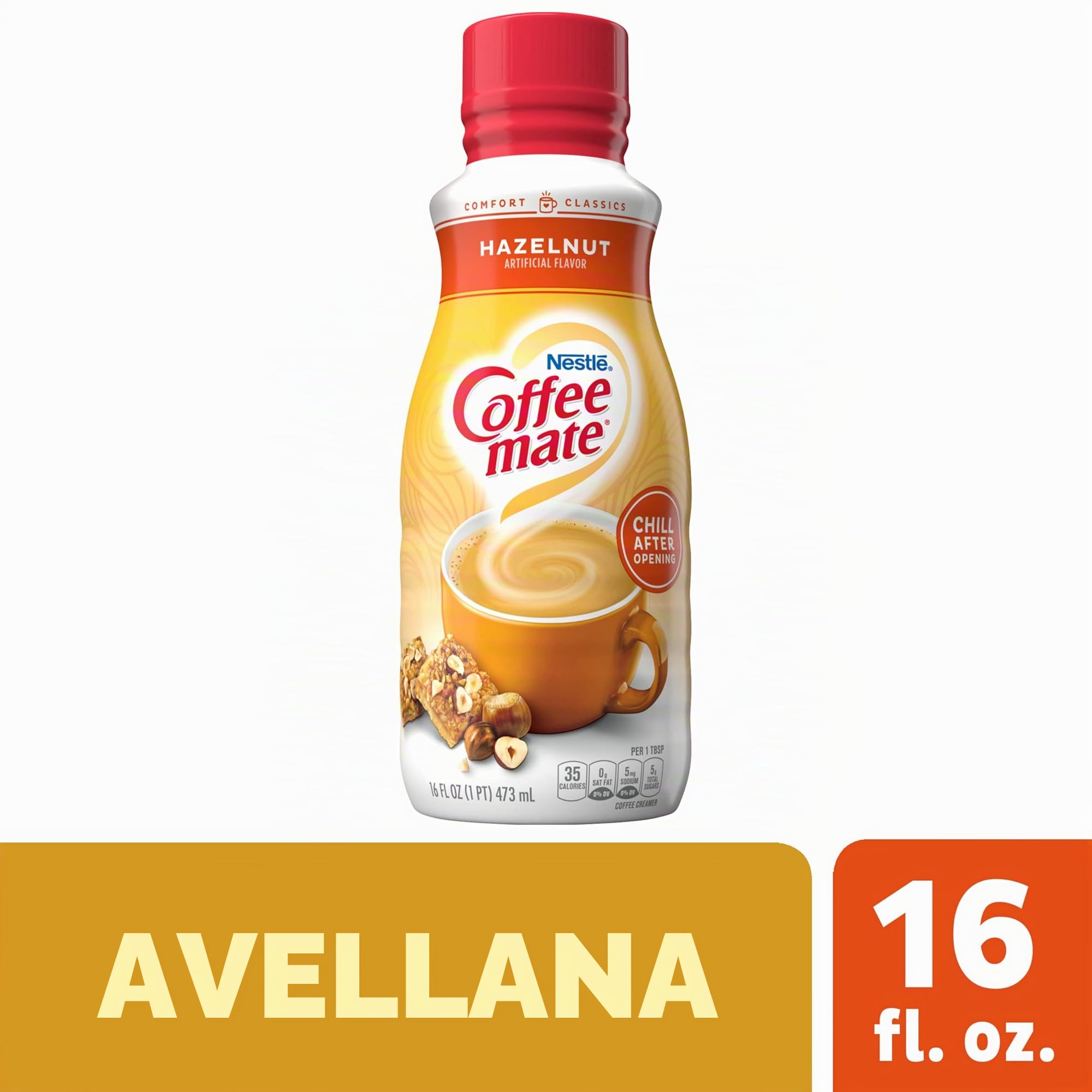 Nestle Coffee Mate Hazelnut Liquid Coffee Creamer, 16 FL OZ