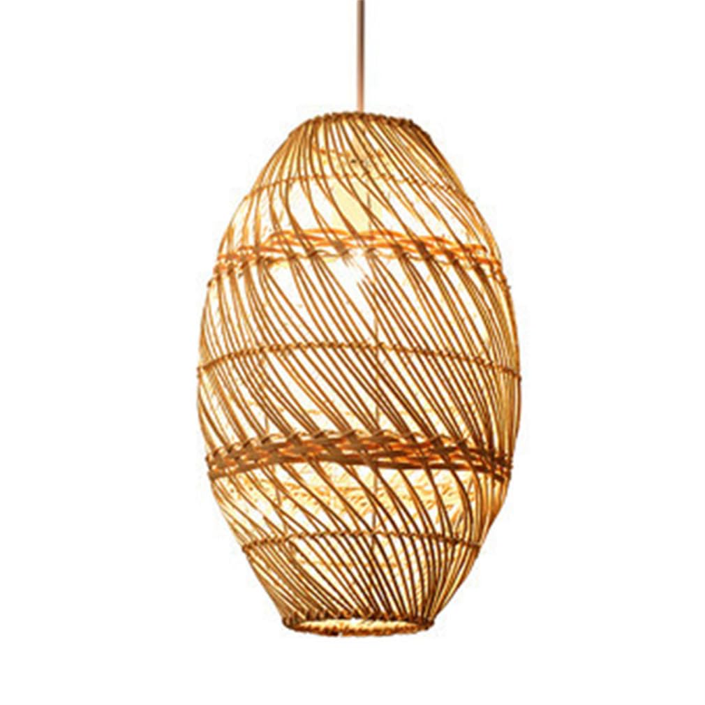 LYMSXAZOU Natural Rattan Chandeliers Domed Shape Woven Light Coastal Hanging Lighting Height Adjustable Creative Handwoven Wicker Fixture For Kitchen Island, Dining And Living Room - 7.8x15.3''