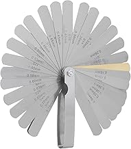 Calibre de medição de folga, calibre de folga calibre duplo marcado em aço inoxidável métrico e calibre imperial dobrável com 32 lâminas para ferramentas elétricas para usinagem
