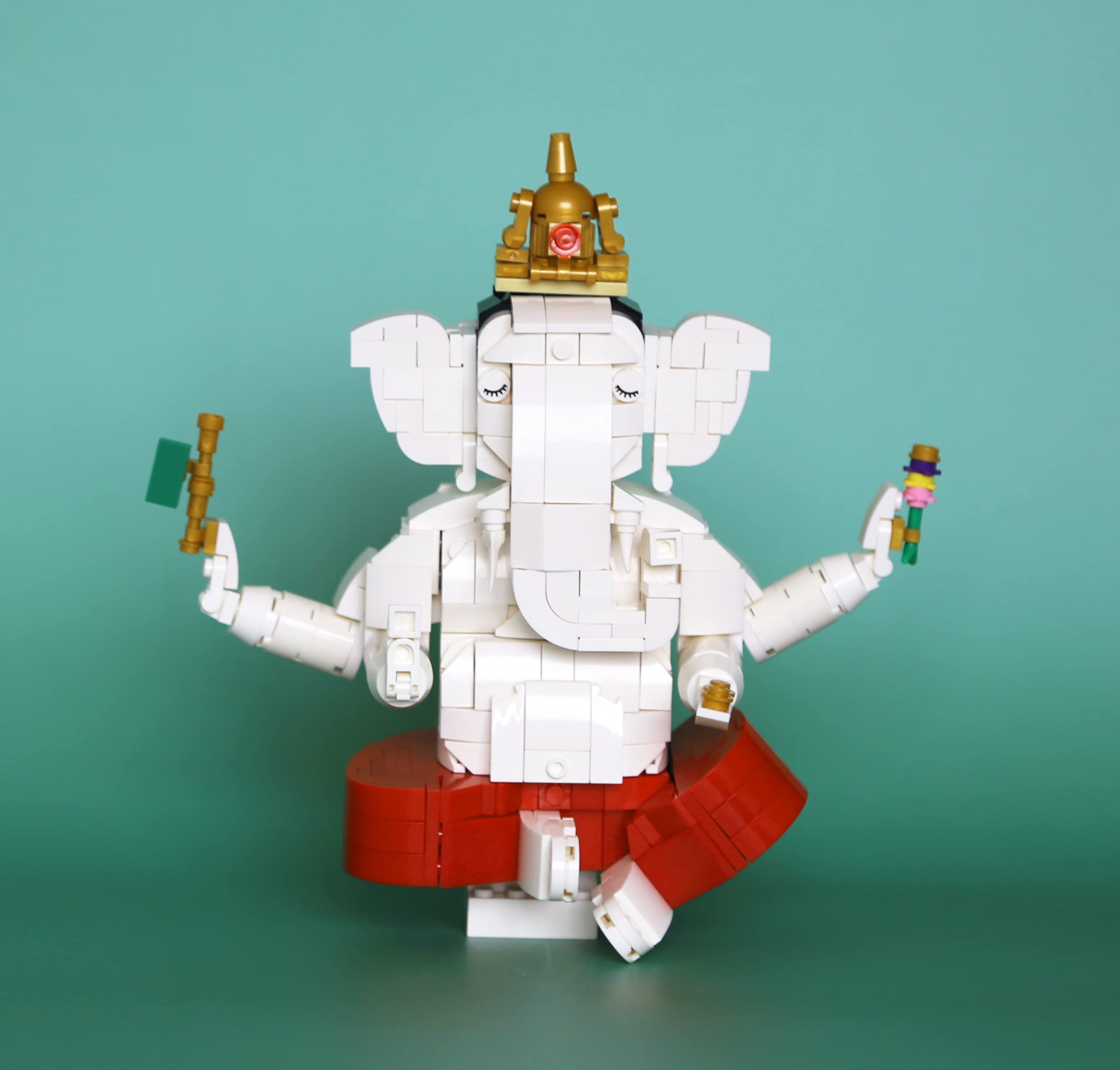 Indic Bricks Ganesh Building Blocks Set for Children and Adults (White, Red) (484 pieces) (B09J5T5N3V) Amazon Price History, Amazon Price Tracker