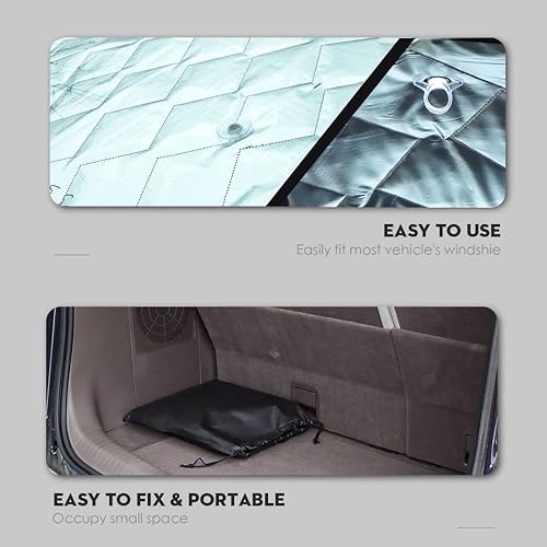 Miniatura 6 de Parasol para parabrisas compatible con Ford F-250F-350 Super Duty 2017-2022. Parasol plegable de aluminio reflectante de 0.157 pulgadas de grosor