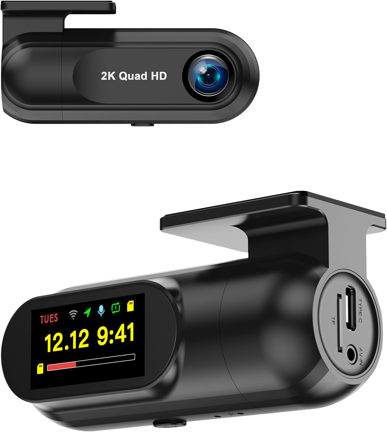 Dash Cam Front with 32G SD Card, CHORTAU 2K FHD Car Driving Recorder 1.47'' IPS Screen 170°Wide Angle Camera for Cars with APP, Night Vision,24H Parking Mode, Loop Recording, Motion Detection