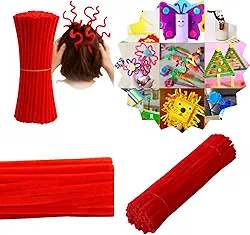 Hastes de chenille flexível 30cm cabelo maluco limpador de cachimbo para artesanatos enfeites varias cores 100unidades