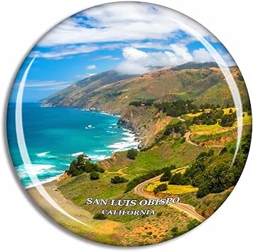 Crystal Fridge Magnets San Luis Obispo California USA Travel Souvenir Funny Sticker for Gift Home Decoration Office Whiteboard