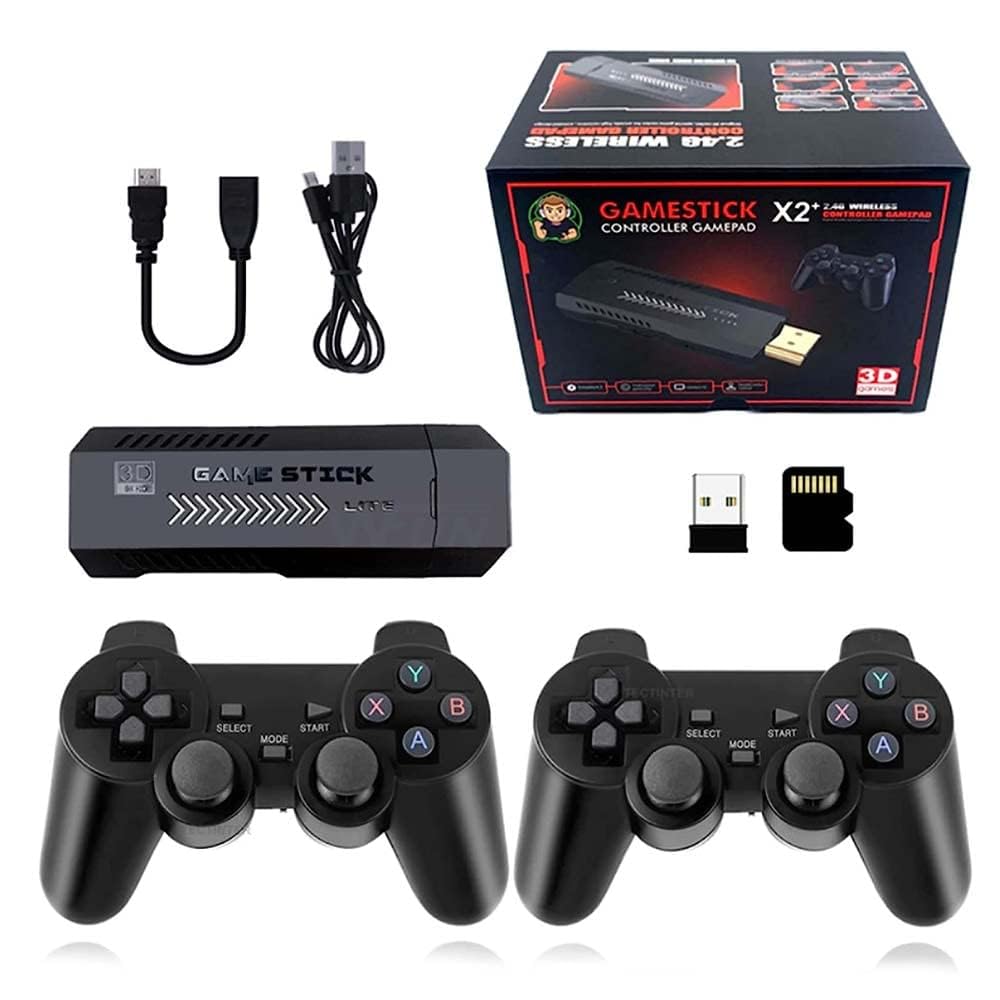 Console Nostalgic Box – 30 000 Jeux Rétro Intégrés, 2 Manettes Sans Fil, HDMI 4K