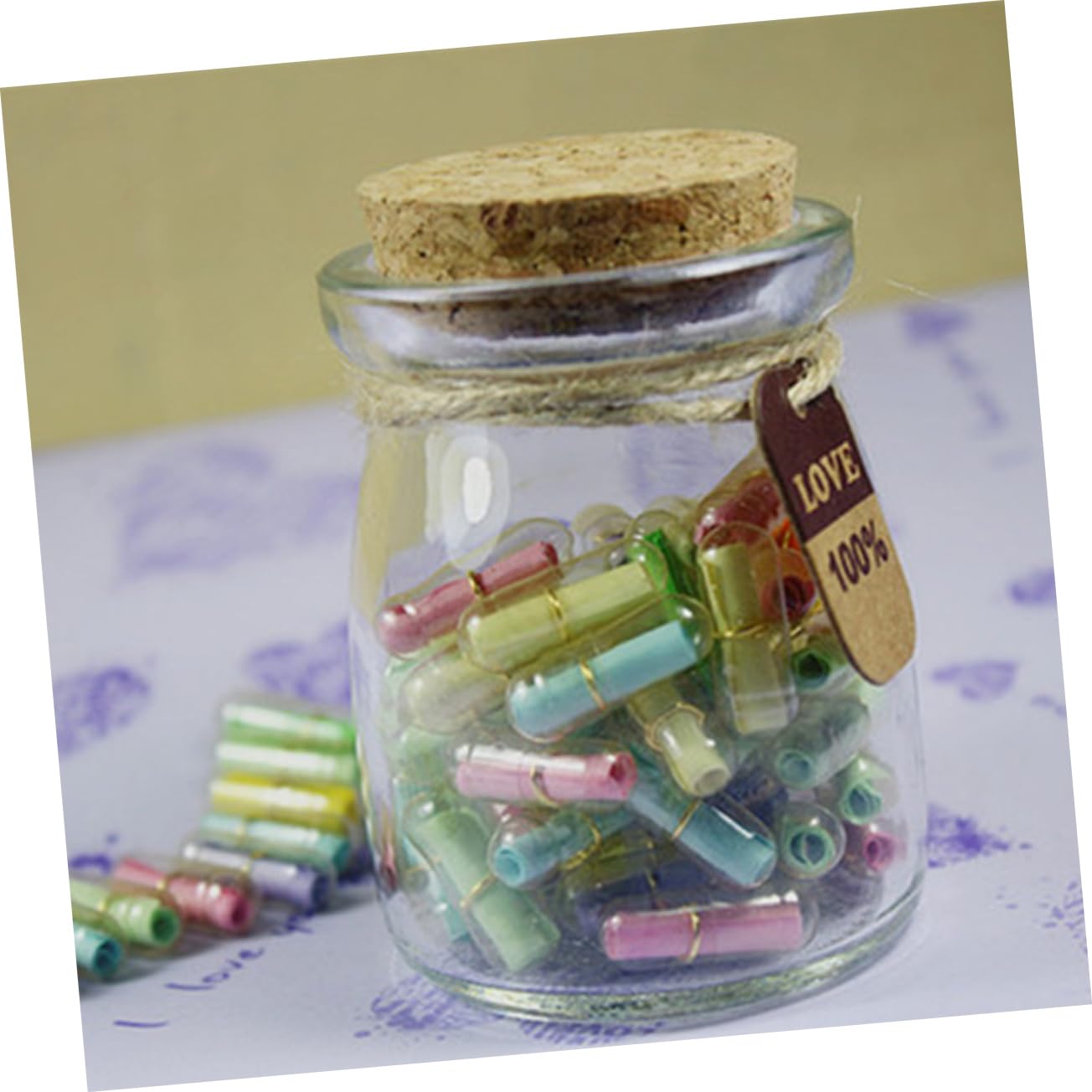 Cabilock Glas Gastgeschenkegläser 12 Stück 100ml mit Korkdeckeln | Etiketten und Schnur Enthalten, für Süßigkeiten und Gewürze, für Party und Kerzenherstellung