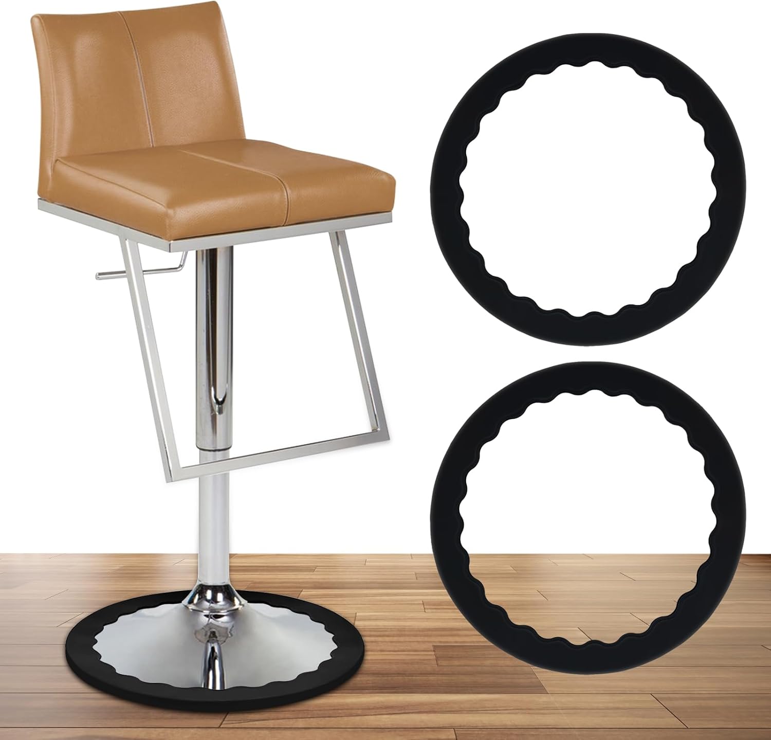 2 Pack Bar Stools Leg Protectors Ring, Non Slip Silicone Chair Leg