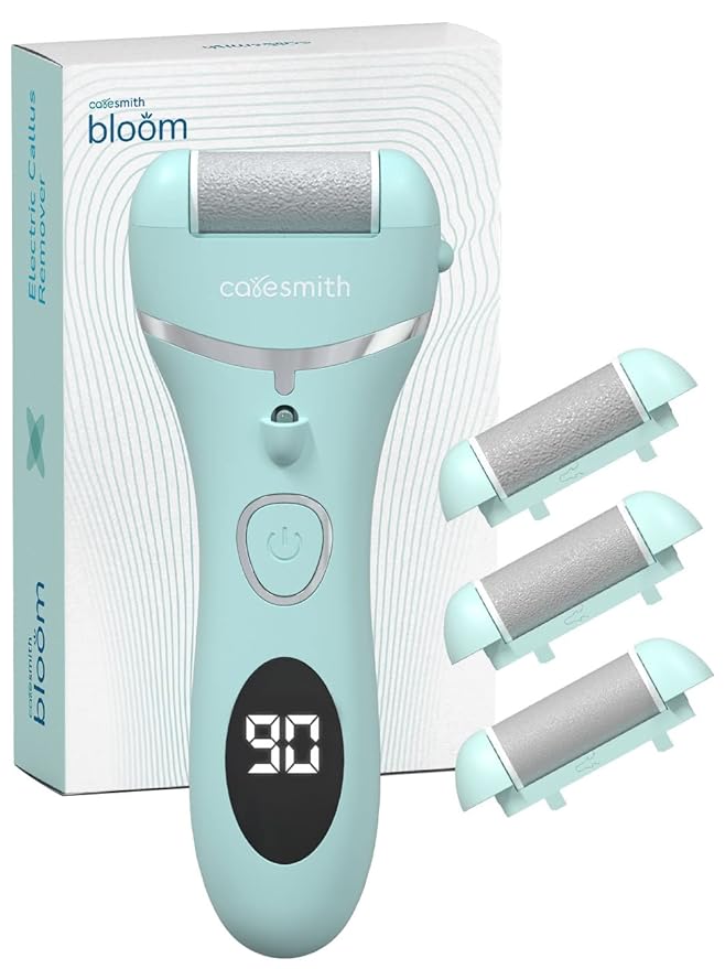 Caresmith Bloom Rechargeable Callus Remover for Feet | Foot scrubber for dead skin | 3 Roller Heads for Dead Skin Removal | Pedicure Machine at Rs. 899