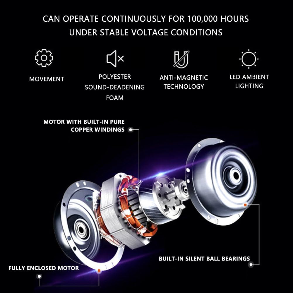 Carica Orologi Automatici, Scatola del Tempo Ultra Silenzioso 10dB Blue | Selettore Rotante Pelle Scamosciata Resistente Ai Graffi Luce Led