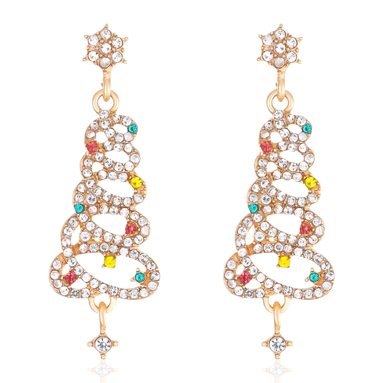 Orecchini A Goccia Natale In Argento - Design Albero Di Natale, Regalo Donna