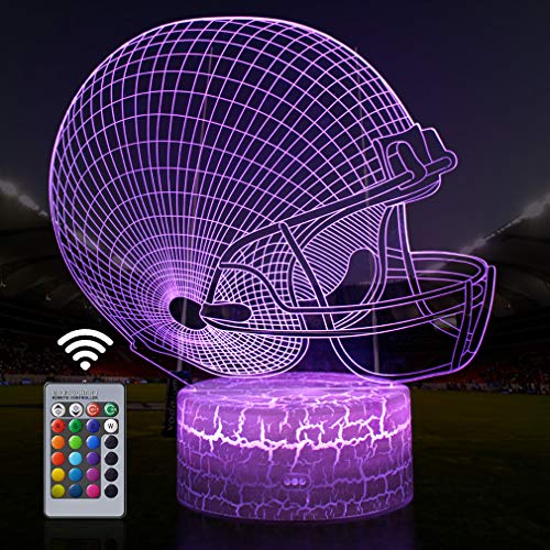 Helmet 3D Lamp Night Light with Remote & Touch Control,Multiple Colour & Flashing
