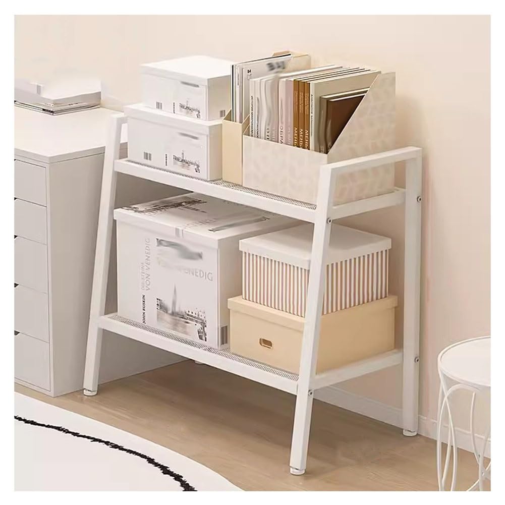 Étagère échelle blanche petit espace avec 4 niveaux de rangement multifonctionnels
