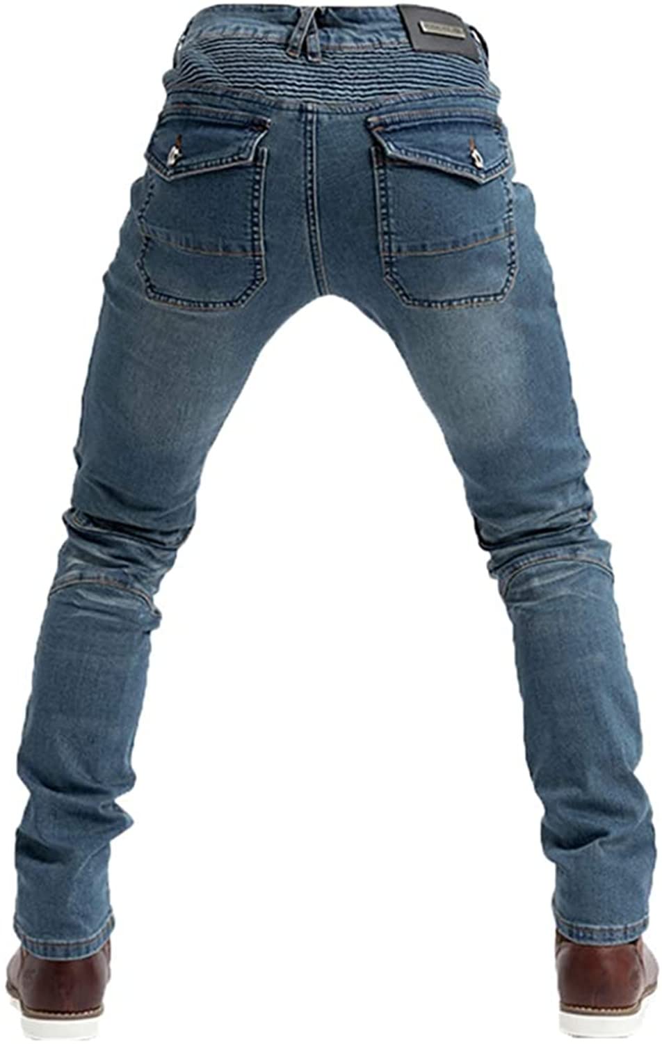Pantaloni Da Moto Per Uomo, Jeans Rinforzati Con Protezioni CE Rimovibili A Ginocchia E Fianchi, Materiale Elastico Cotone-poliestere