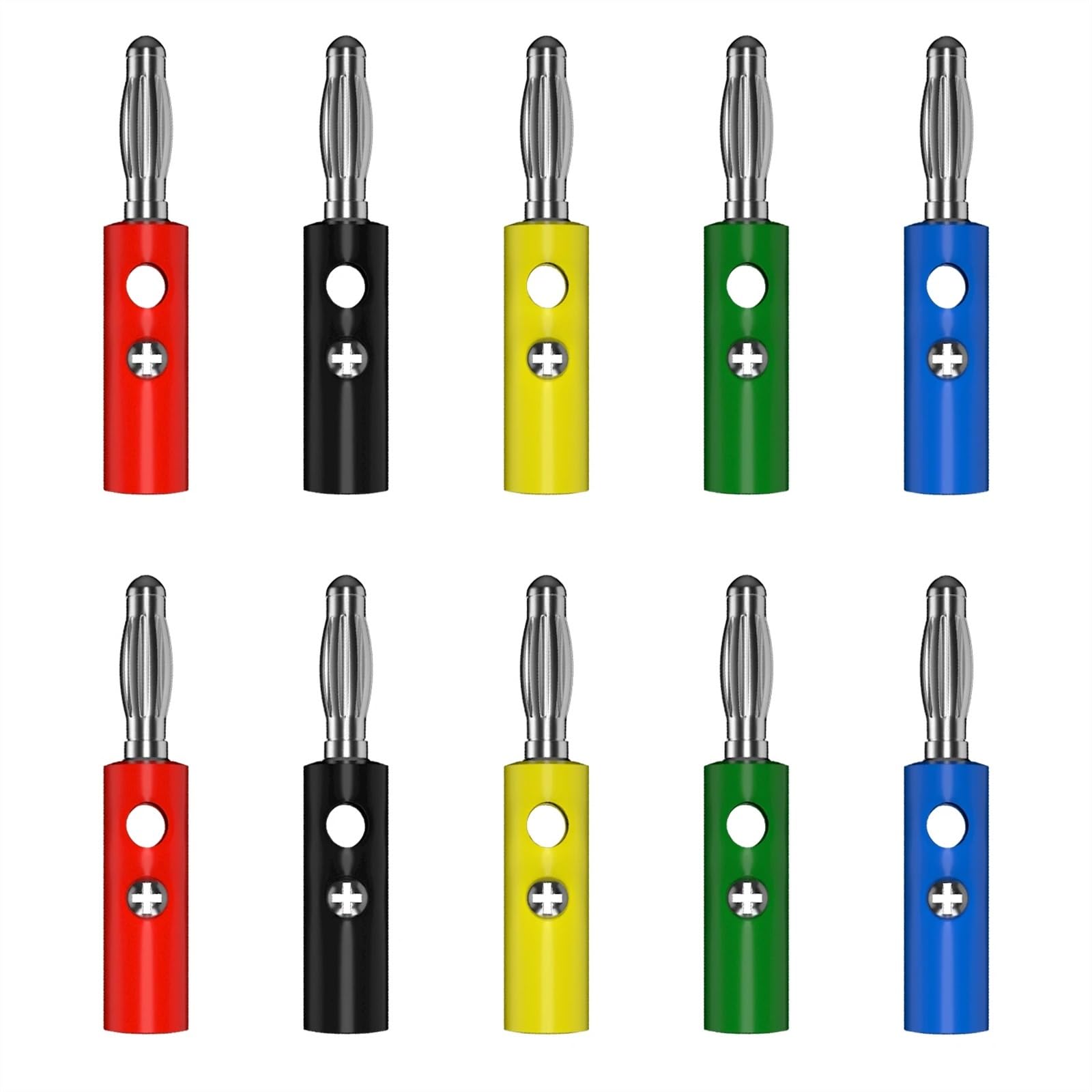10 sztuk 4MM Złącze Bananowe Audio Głośnik Złącze Elektryczne Śruba Połącz 5 Kolorów Akcesoria Elektryczne Q.10015(5 Kolorów x 2)