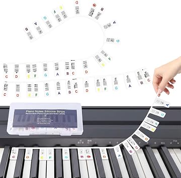 Piano Keyboard Stickers, Reusable Piano Notes Overlay
