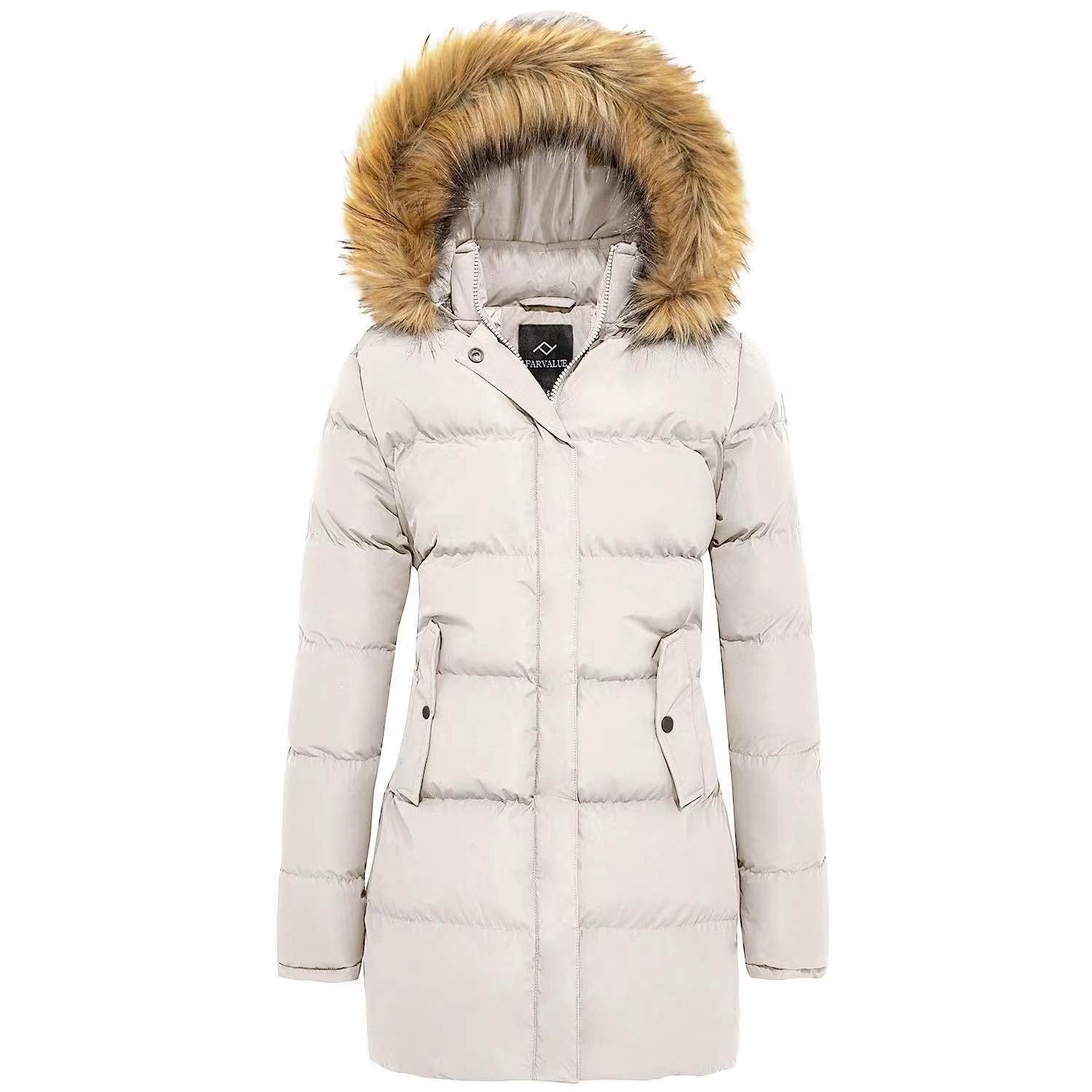 Abrigo de invierno FARVALUE para mujer, cálida, parka,
