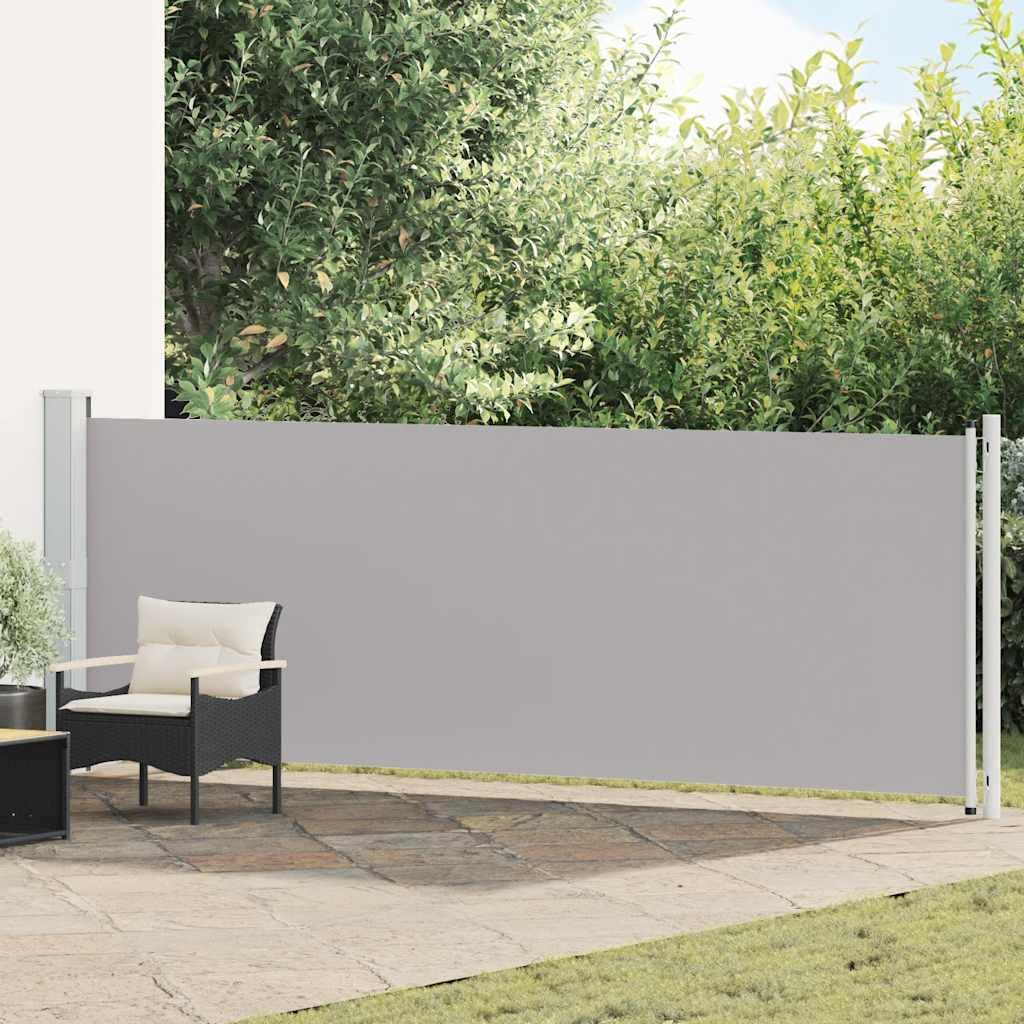 vidaXL Seitenmarkise Ausziehbar UV- und Wasserbeständig Sonnenschutz Sichtschutz Windschutz Seitenrollo Markise Balkon Garten Terrasse 140x600cm Grau