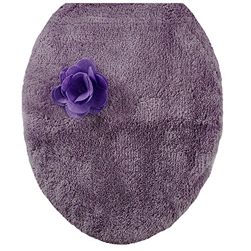 センコー S.D.S ローズ 薔薇モチーフ付き トイレ ふたカバー バイオレット 普通用 72447